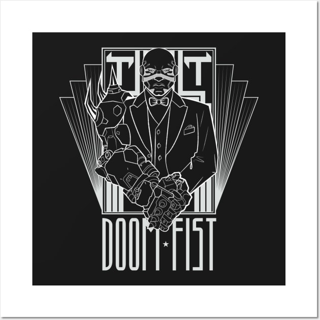 The Great Doomfist (white on dark) Wall Art by SJBTees